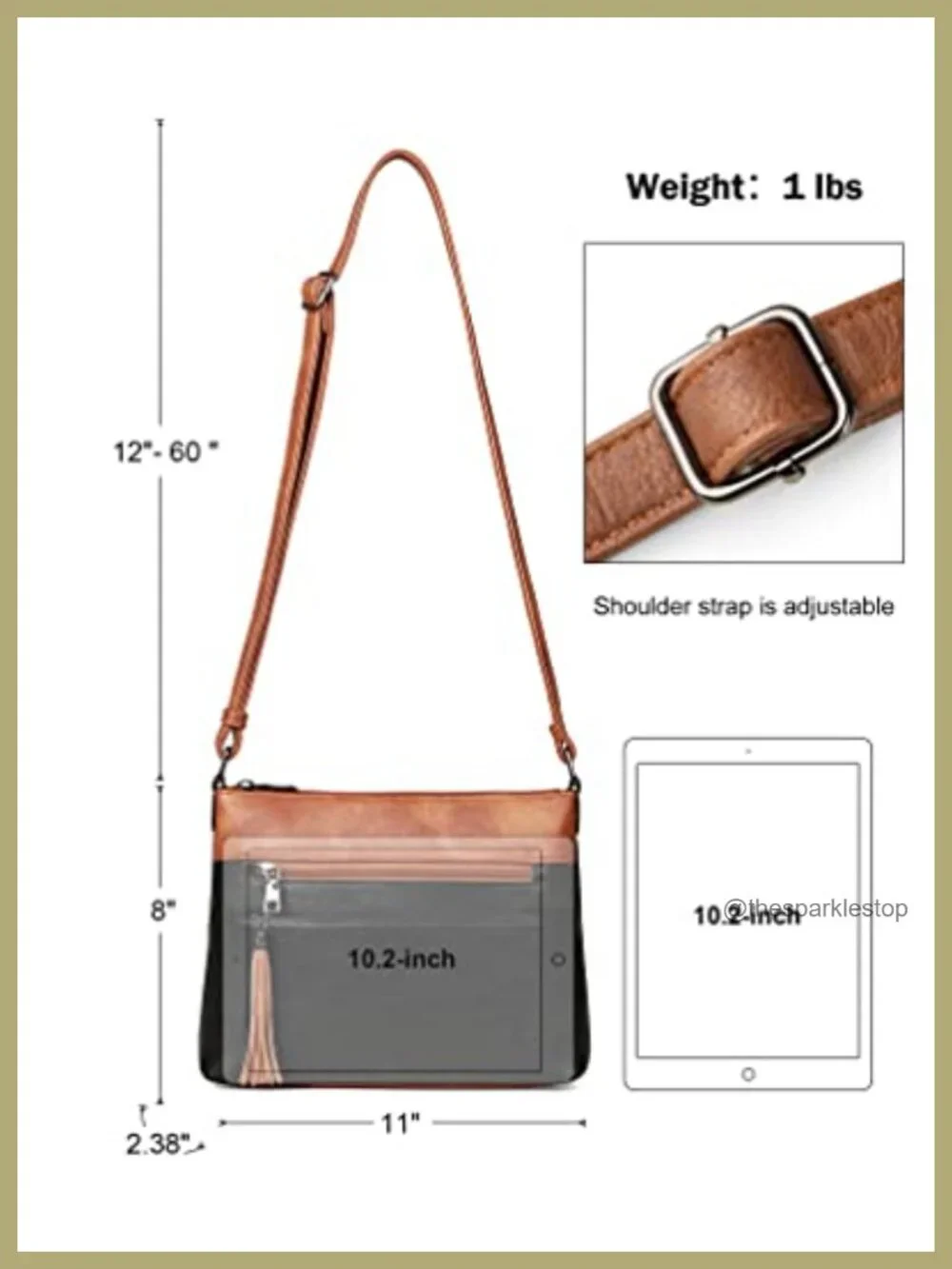 Faux Leather Crossbody Bag for Women Medium Vegan Purse with Multiple Pockets